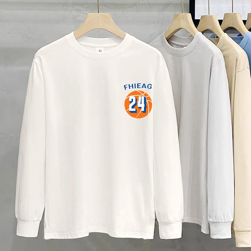 230g Heavy Cotton Long-sleeved T-shirt For Women - National Tide Copper Coins-L