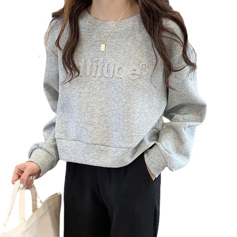 All-match Long-sleeved Sweater Women's Letter Design Sense