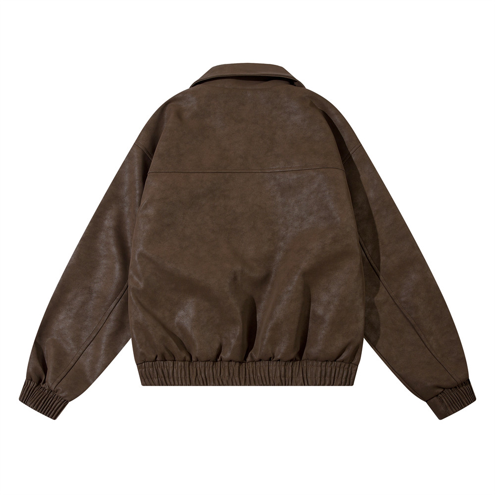 Vintage Distressed Leather Jacket For Men
