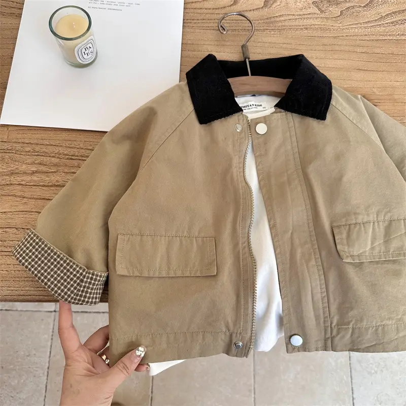 Stitching Contrast Color Windbreaker Baby Simple Handsome