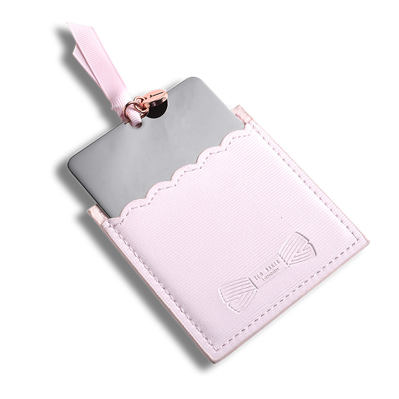 Portable Cute Leather Case High-grade Square Makeup Mirror