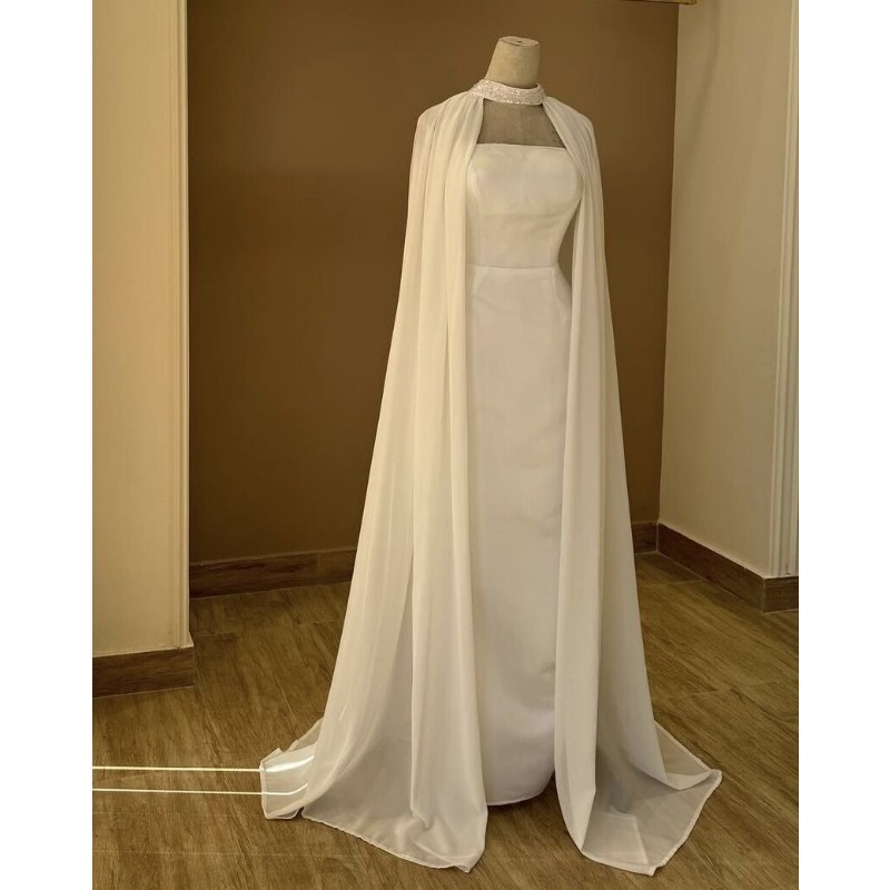 Chiffon Shawl Cape Evening Gown, picture 6 of 6
