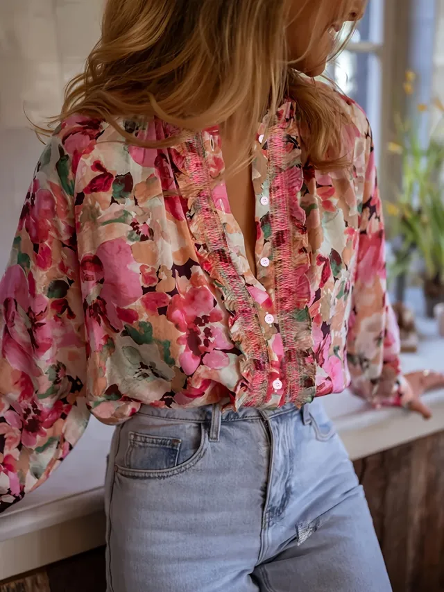 Idle Style Printed Round Neck Shirt Top - Shop at LoveMi