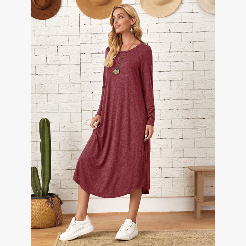 Women's cotton maxi dress in black, full outfit styling shot