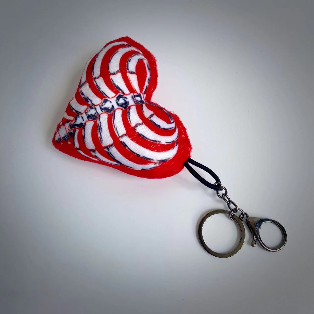 Red Peach Heart Keychain