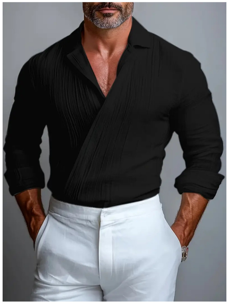 Business-Casual American-Style Long-Sleeve Mens Shirt Business-Casual American-Style Long-Sleeve Mens Shirt