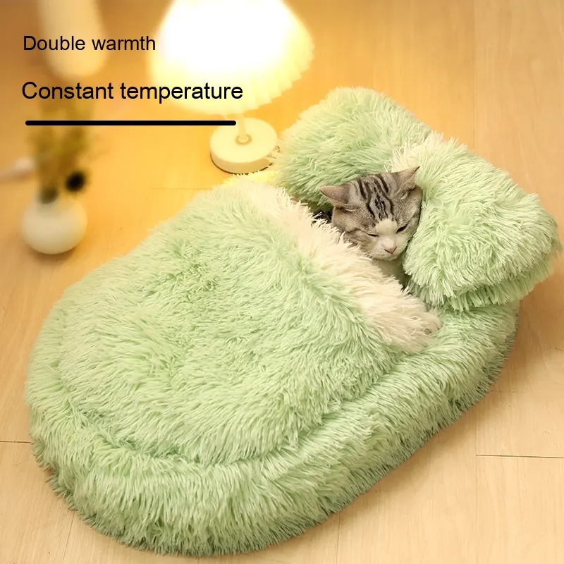 Long Wool Oval Plus Quilt Warm Cat Dog Nest
