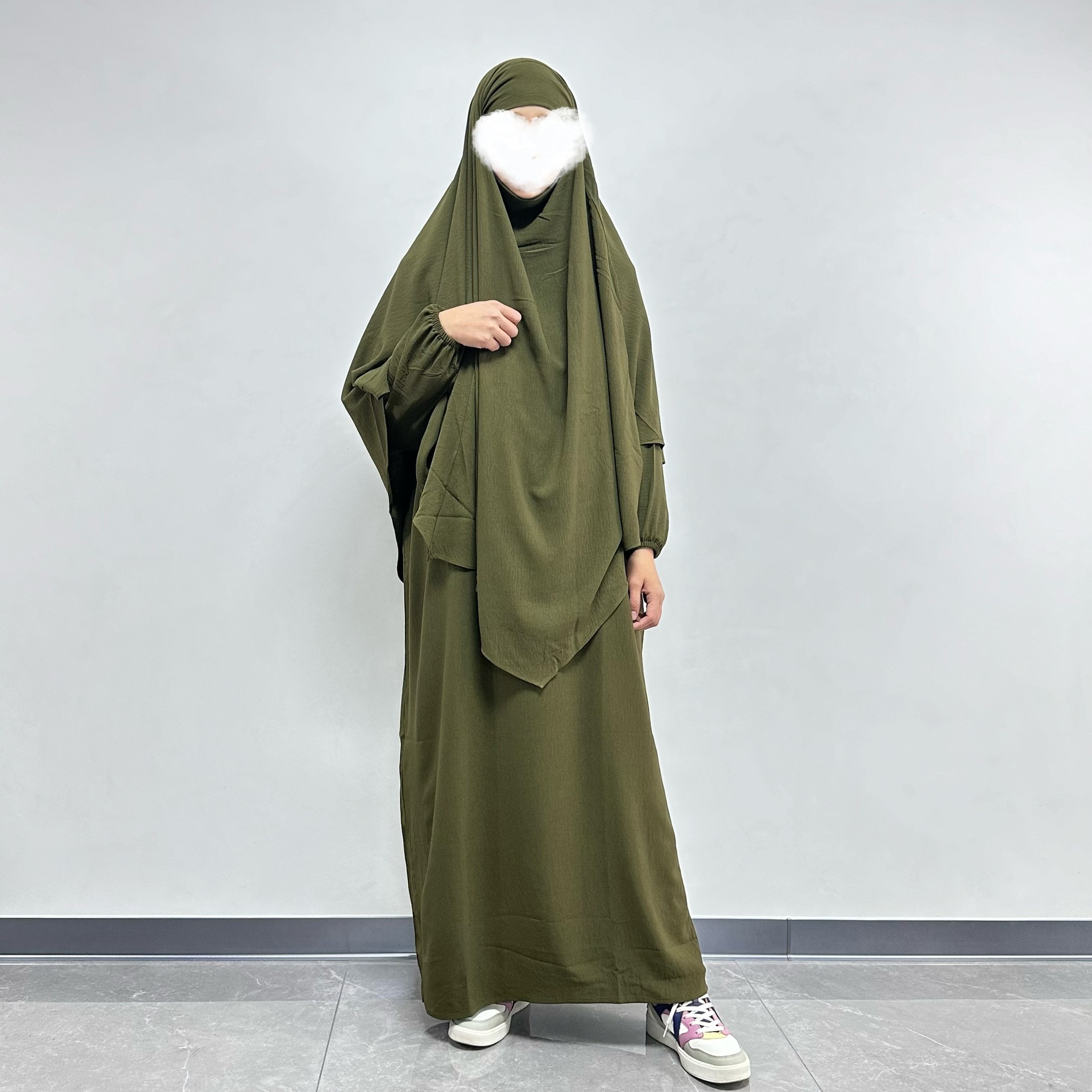 Female Casual Solid Color Turban Robe Dress Suit