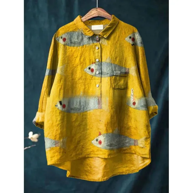 Loose Printed Crew Neck Casual Plus Size Women's Shirt Zcs282 S - Shop at LoveMi
