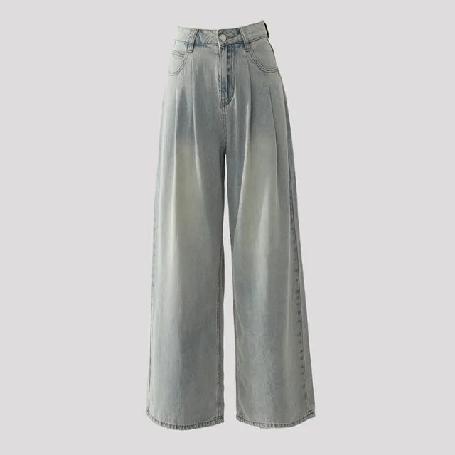 Women's American style Retro Wide Leg Jeans Retro Lengthened - Shop at LoveMi