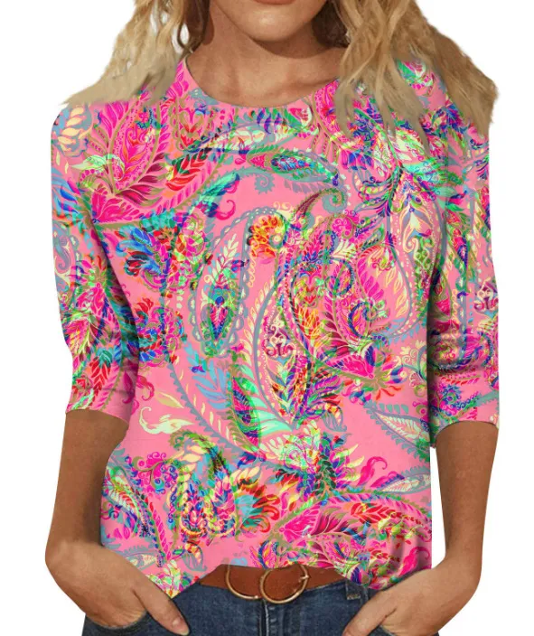 3d Digital Printing European And American Round Neck Pullover T-shirt - Txcj2007-4Xl