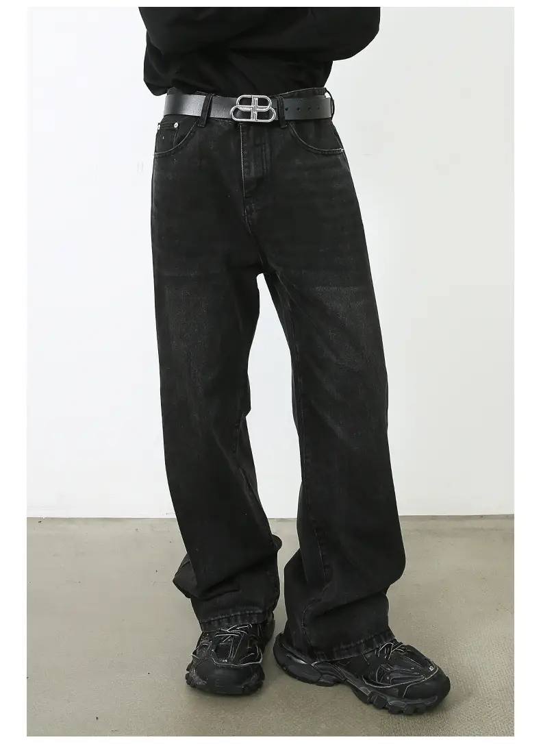Loose Straight Jeans Men's Wide Leg Pants Trousers