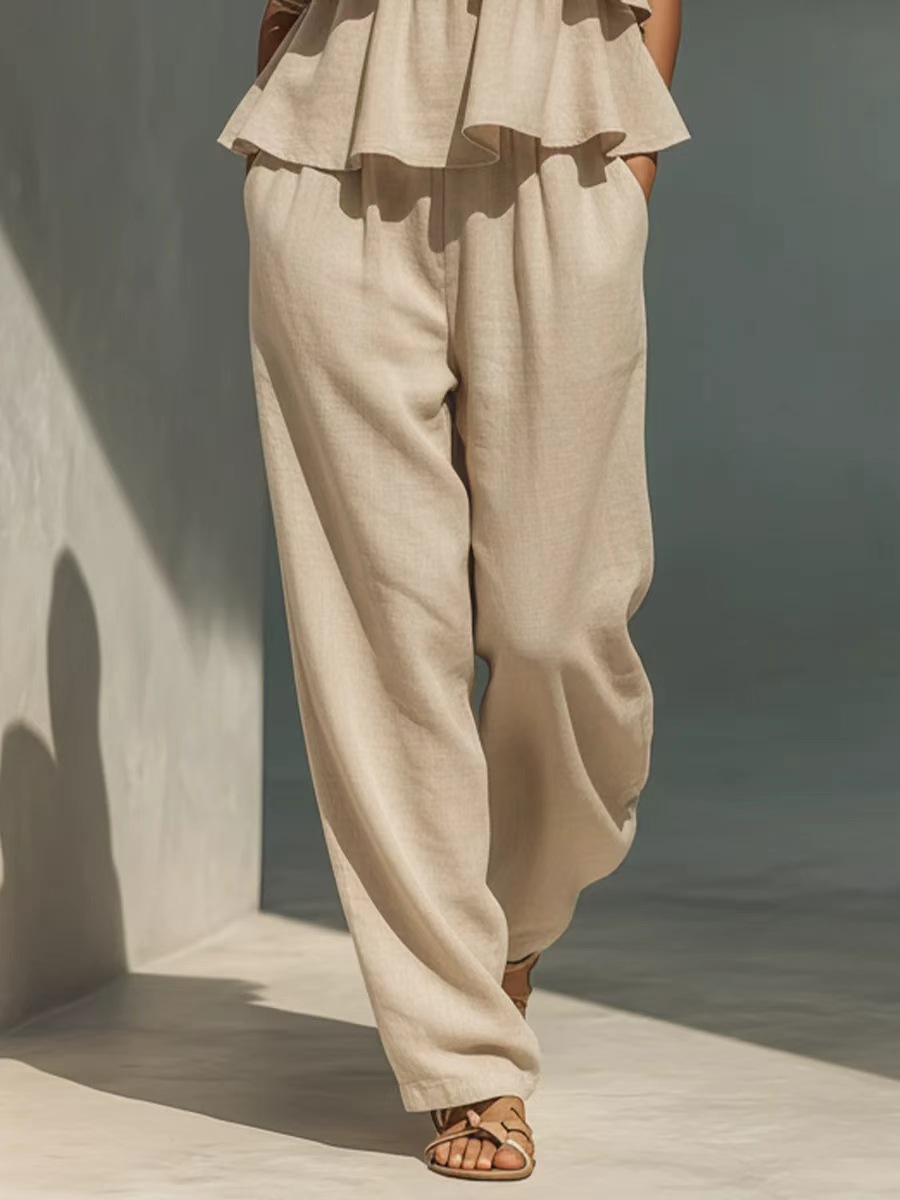Women's Camisole and Pants Set in Beige – neutral casual look