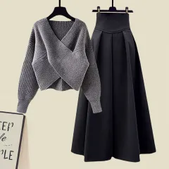 Autumn And Winter Western Style Fried Street Suit Women - Gray - View 1