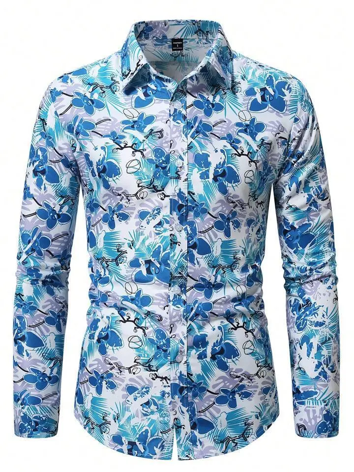 Men's Shirt Anti-Wrinkle Casual For Youth In Spring And Autumn - Sky Blue