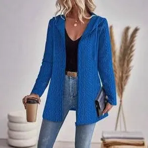 Casual Loose fitting Women's Hoodie With Drawstrings Jacket Coat Blue - Shop at LoveMi