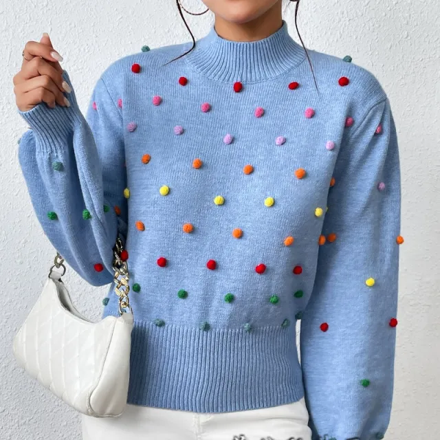 Color Yarn Ball Women's Knitwear Female Blue - Shop at LoveMi