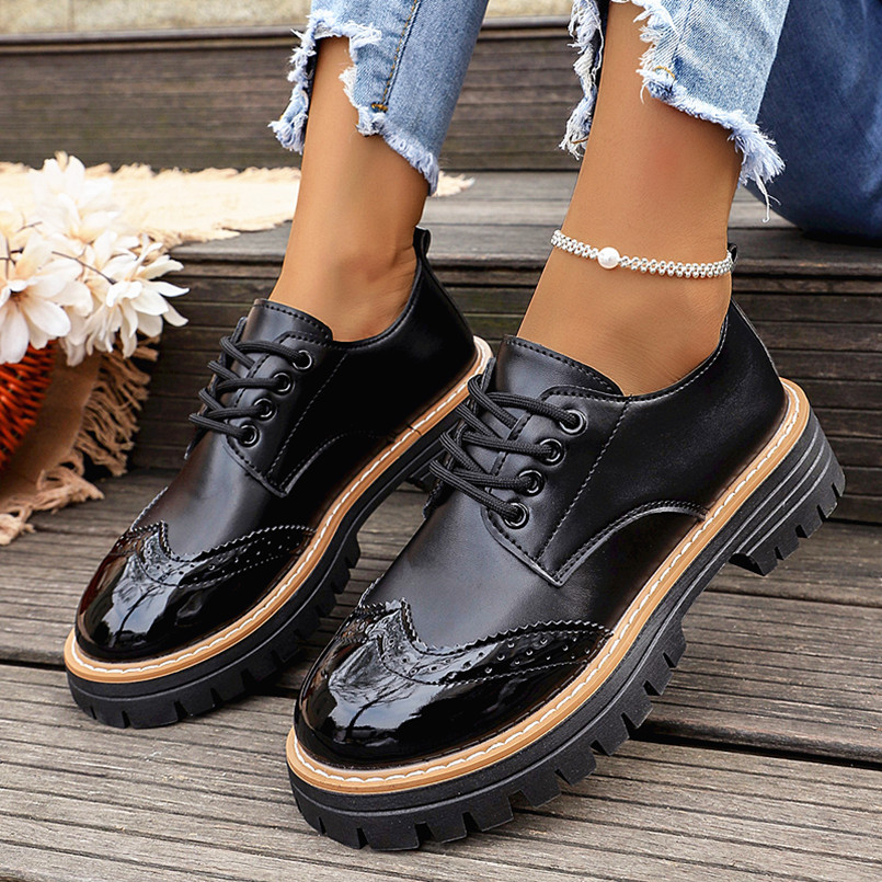 Lace-Up Chunky Heel Pumps – side view