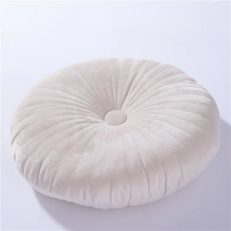 Solid Color Quilted Round Pumpkin Cushion Nordic Living Room