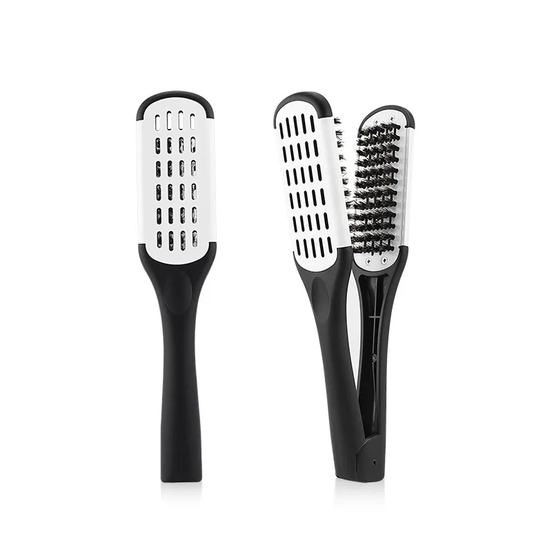Hairdressing Clamp Comb Bristle Straight Hair Styling Straight Straight Hair V-shaped Comb - Clamp Comb White