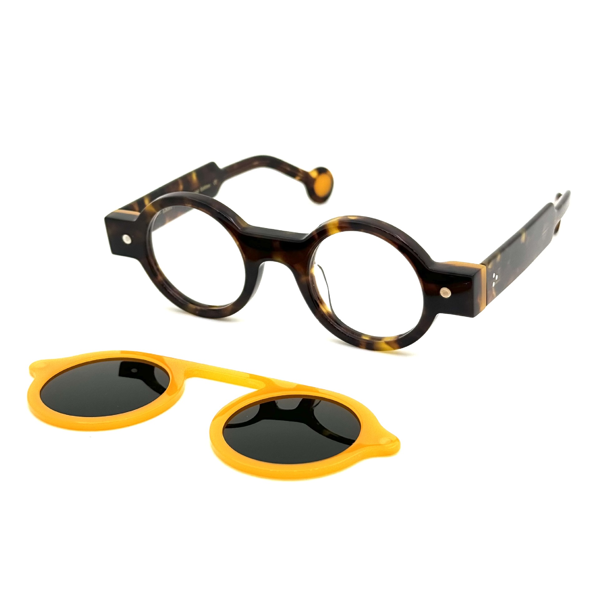Irregular Circle In Circle Board Klein Blue Polarized Sunglasses - Image 3