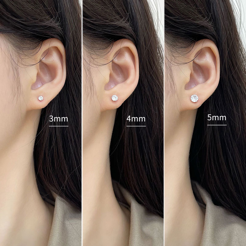 S999 Foot Silver Ear Nail Female Zircon