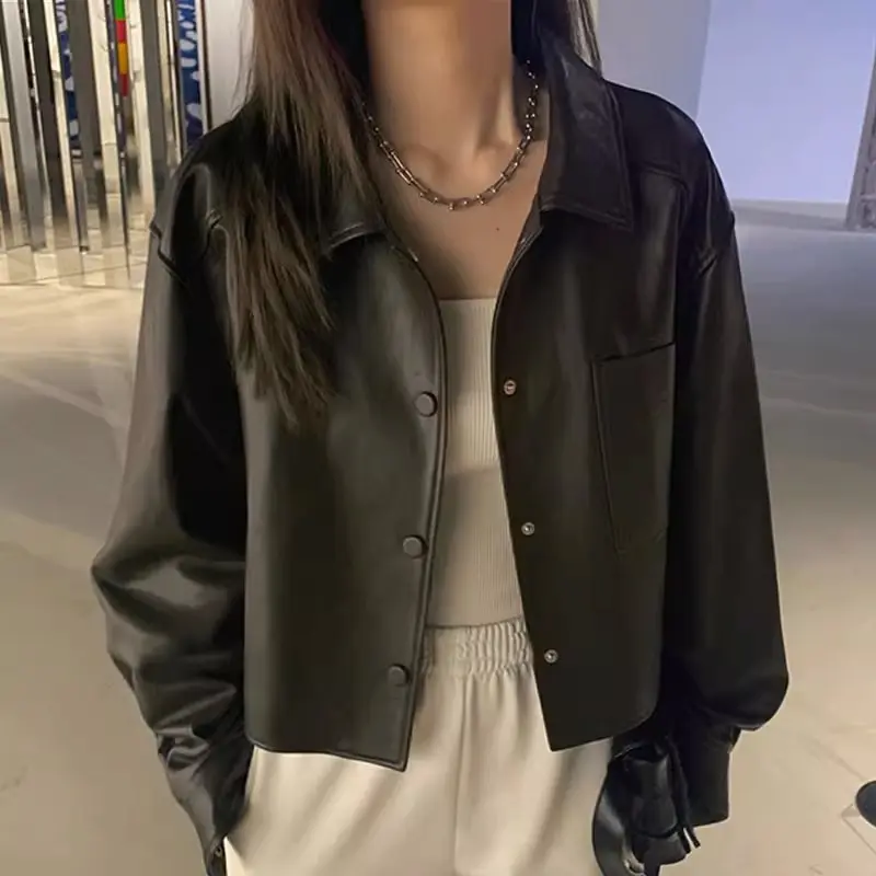 Springautumn Short Leather Jacket