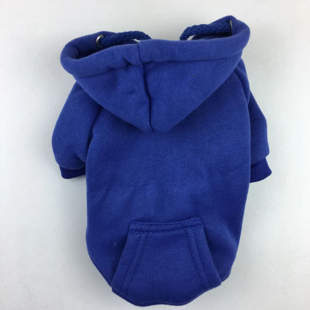 Autumn And Winter Pet Clothes With Coat And Cap Hoodies - Blue