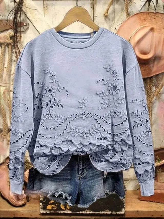 3D Digital Printing Simple Women's Round Neck Long Sleeve Sweater Autumn And Winter Style5 Xl - Shop at LoveMi