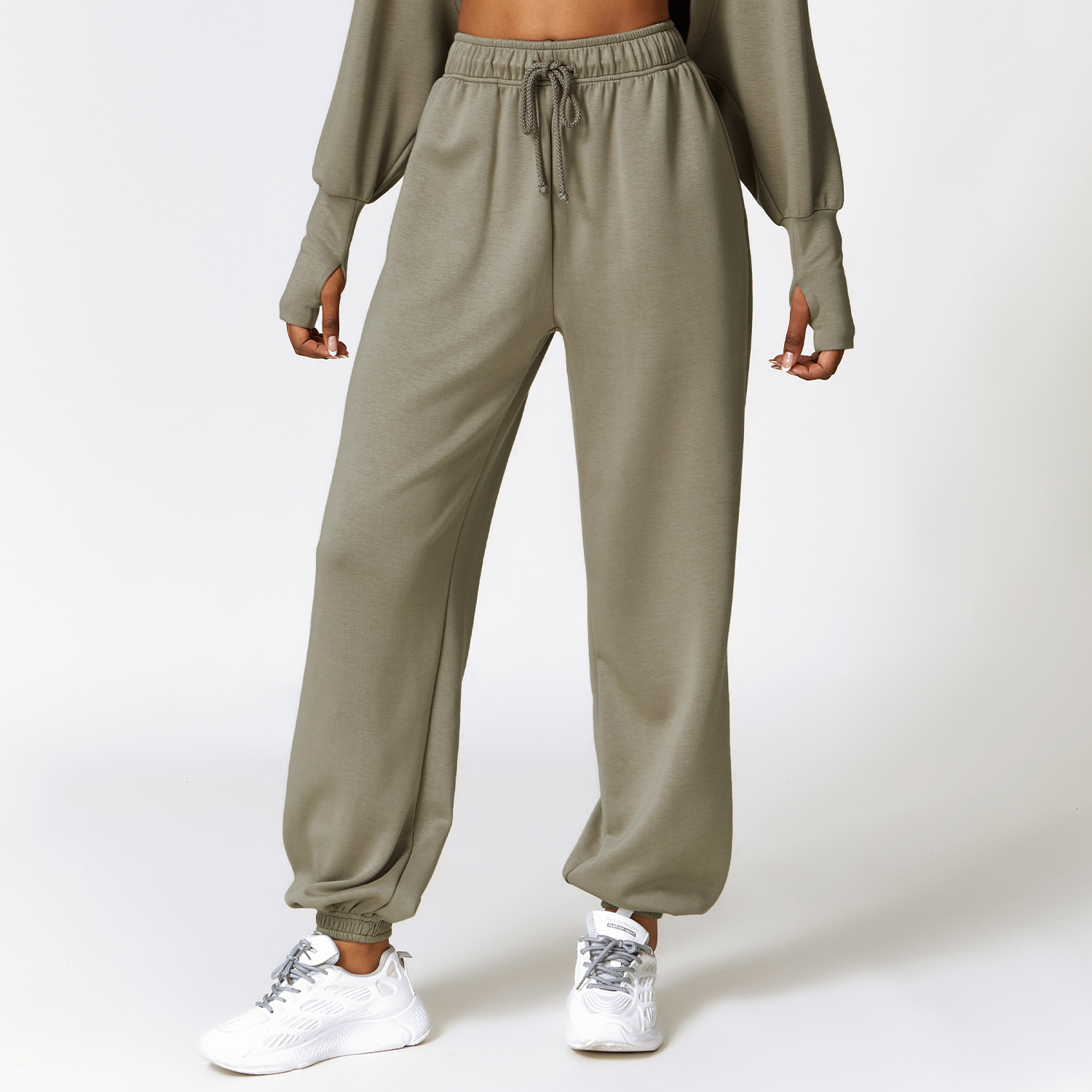 High Top Sports Sweatpants Women's Loose Straight Gray - Shop at LoveMi