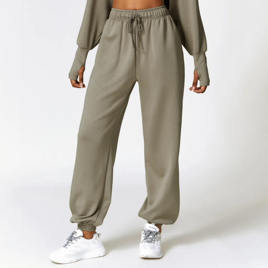 High Top Sports Sweatpants Women's Loose Straight - Gray