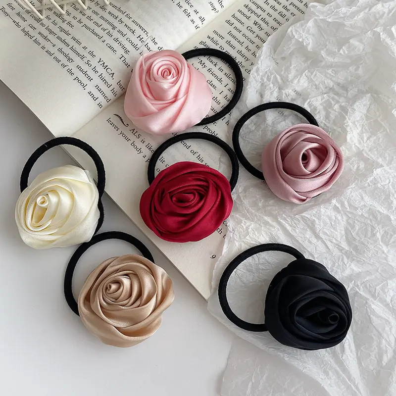 Rose Flower Hairband Niche Rubber Band