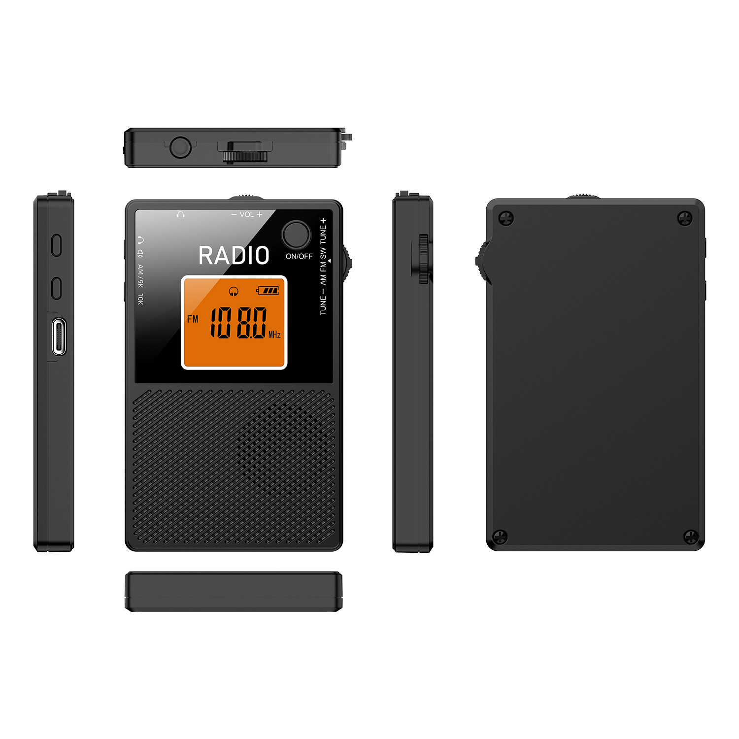 FM AM SW Full Band Card Portable Radio