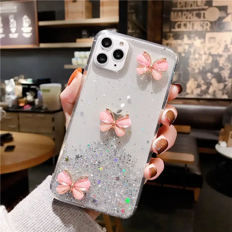 Fashion Butterfly Glitter Starry Sky Phone Case