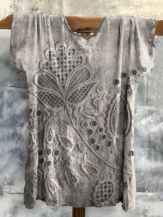 Fashion Digital Printing Loose Casual Women's Top