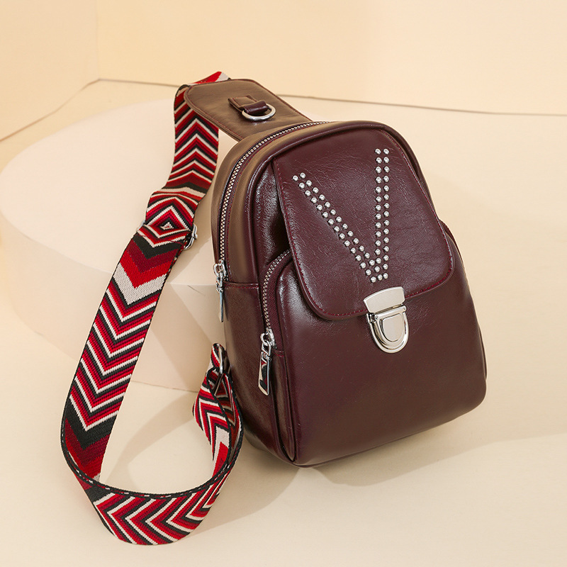 Womens Soft Leather Casual All-Match ShoulderCrossbody Bag