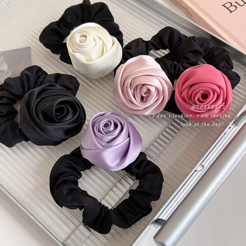 Handmade Satin Rose Hair Ring Headdress High
