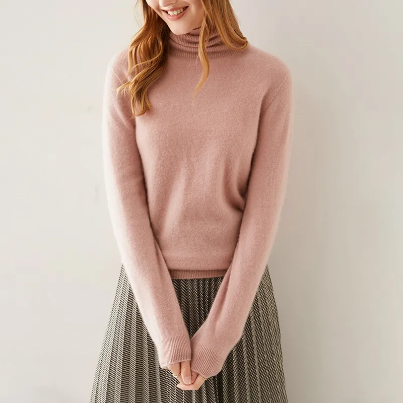 Women's Fashion Cashmere Sweater Loose Slimming Sweater - Pink