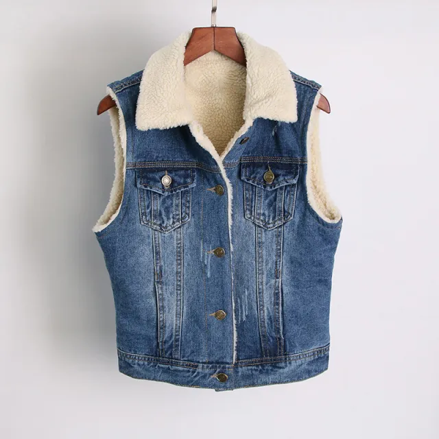 Autumn And Winter Korean Slim Fit Lamb Wool Thickened Vest 1986 Dark - Shop at LoveMi