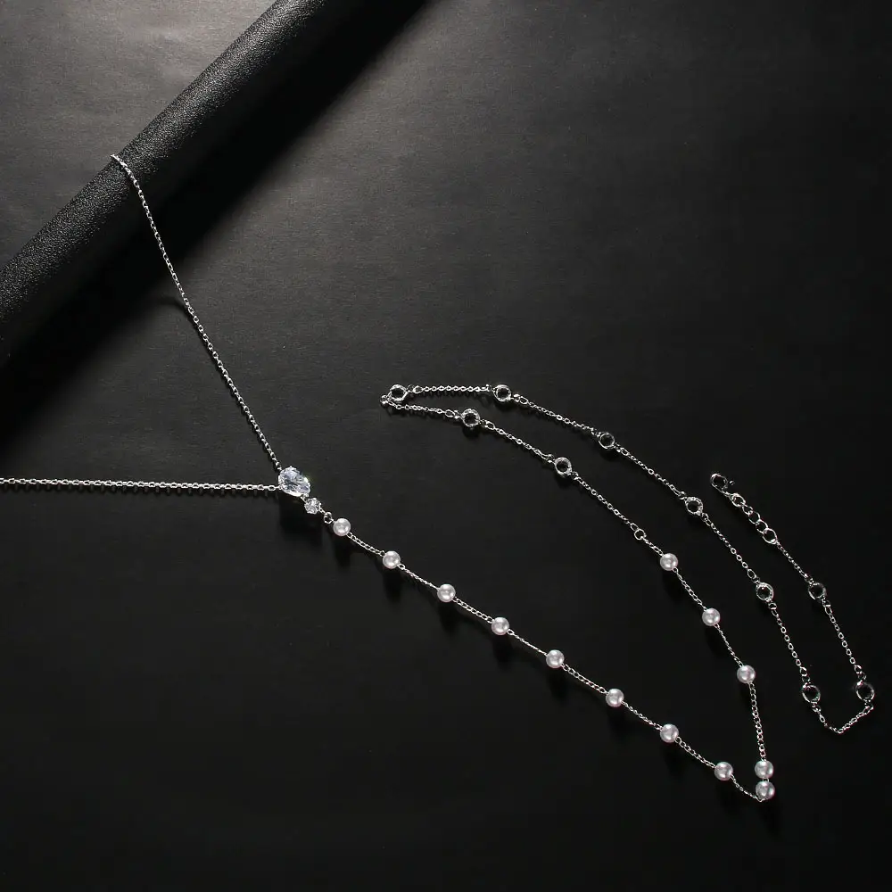 New Elegant Bead Back Chain Women's Wedding Bridal Rhinestone Back Decoration