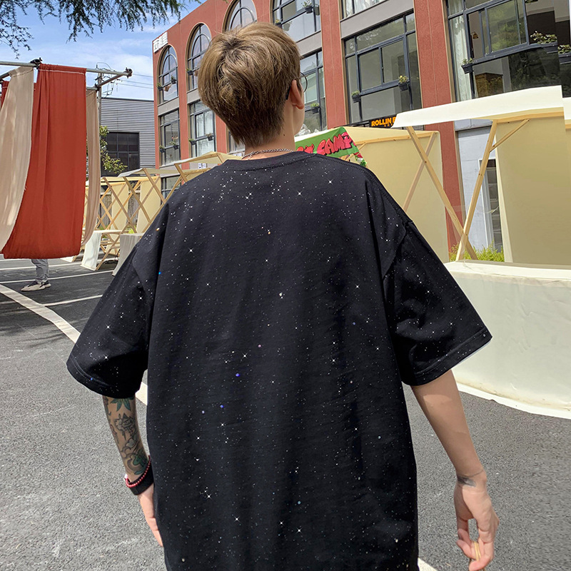 Men's Starry Sequined Short Sleeve