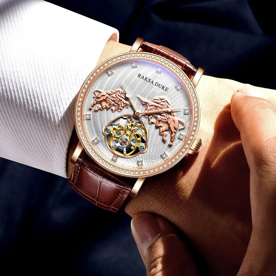 Diamond-embedded Commemorative Watch Waterproof Famous Mechanical