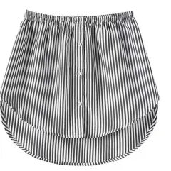 All-matching Shirt Fake Hem Sweater Fake Skirt Bandage Dress Inner Wear - Black And White Stripes - View 1