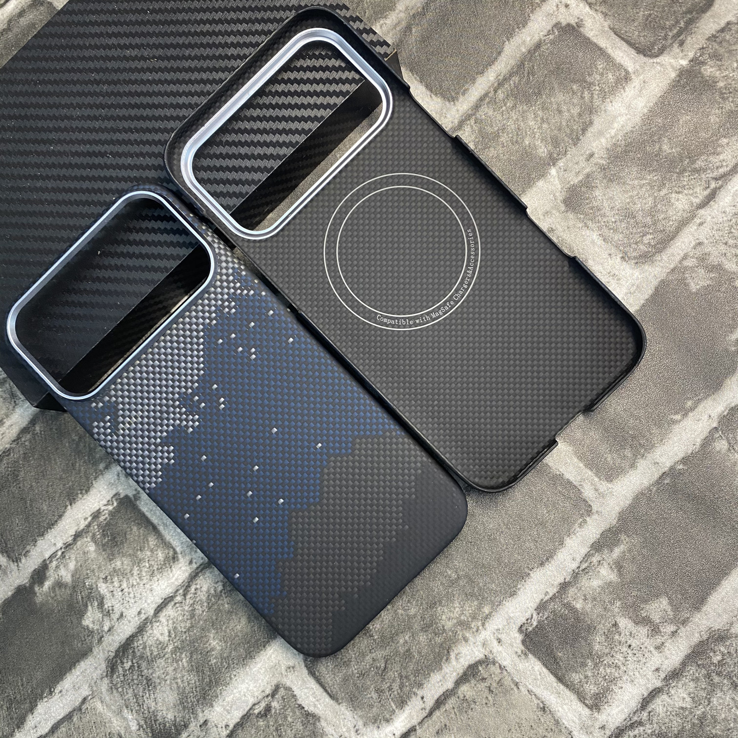 Magnetic-compatible Kevlar Phone Case Carbon-fiber Protective Cover 9