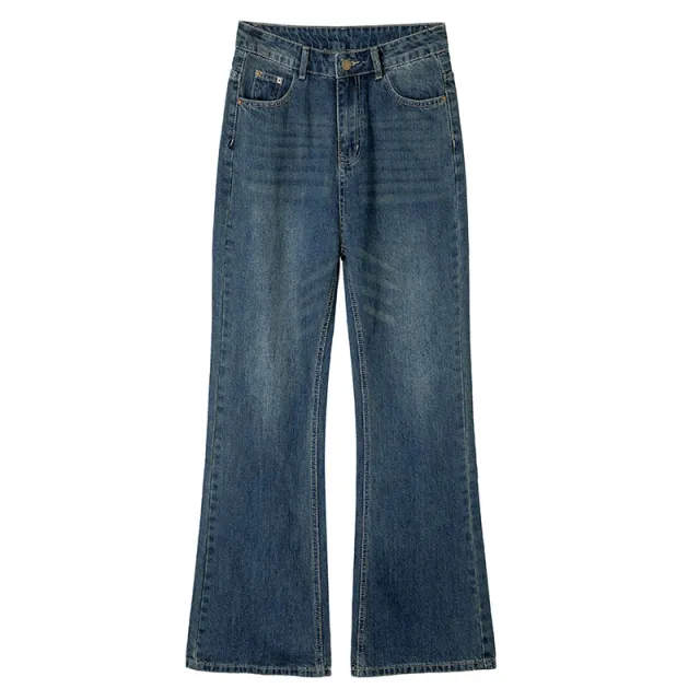 Fashionable American Retro Flared Jeans For Women Red - Shop at LoveMi