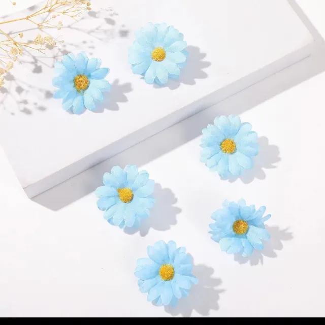 Creative Simulation Sunflower Hair Clip Lake Blue - Shop at LoveMi