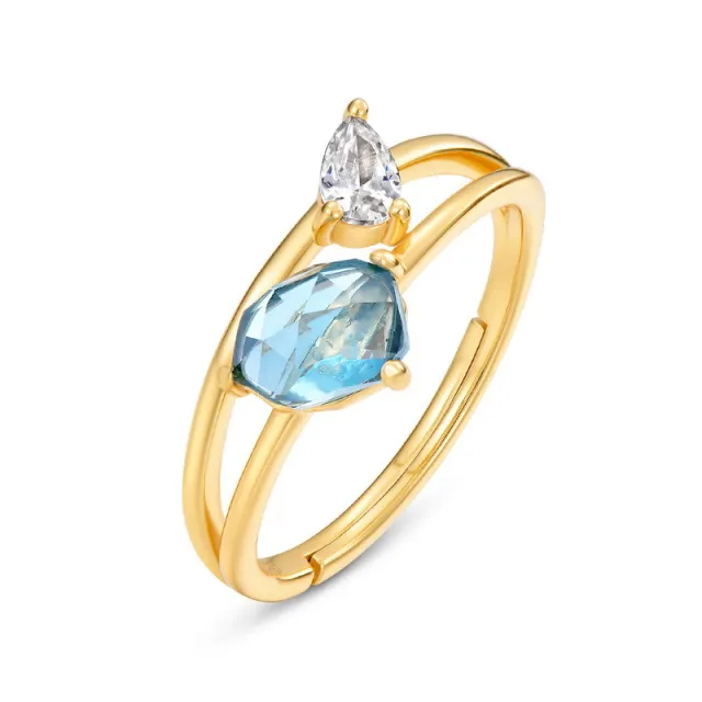 Fashion Light Luxury Sky Blue Topaz Ring London Topopa - Shop at LoveMi