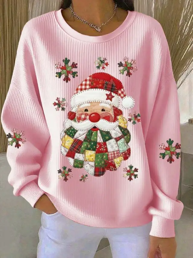 Womens Relaxed fit Casual Long sleeve Crew neck Hoodie Top Pink - Shop at LoveMi