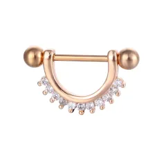 Puncture Nipple Ornament Inlaid Zircon Ring Nails - No 3 Rose Gold - View 1