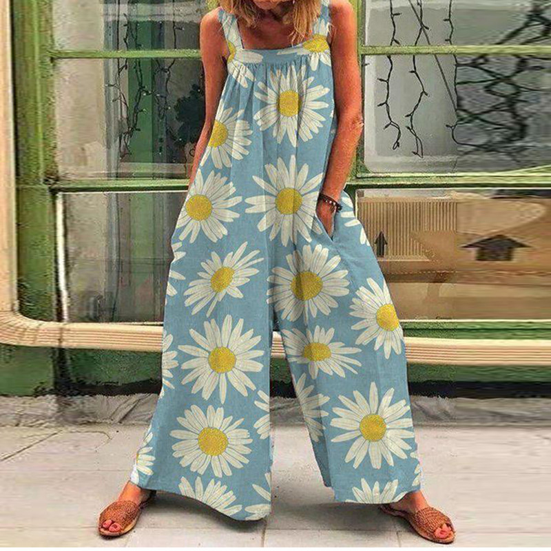 Title 5, Womens Leisure Fashion Polyester Print Jumpsuit